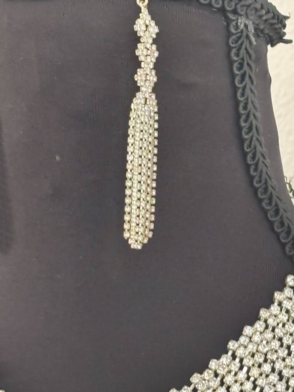 Cezanne Rhinestone 3-Piece Jewelry Lot - 2 Statement Necklaces & Drop Earrings